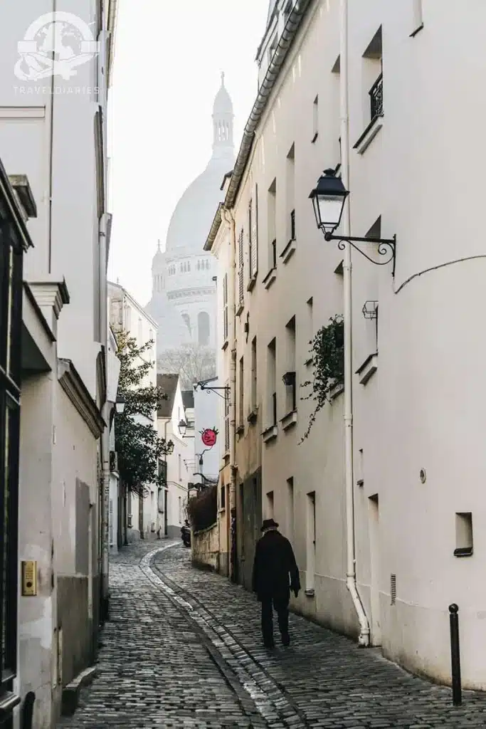 narrow street of Montmartre; Paris, France
