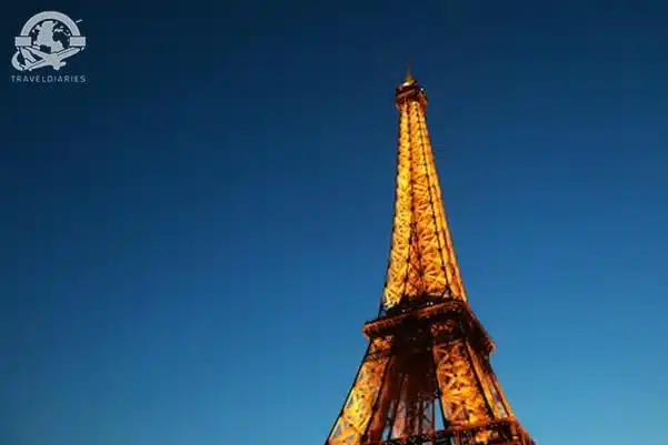 sky in bg Eiffel Tower; Paris, France