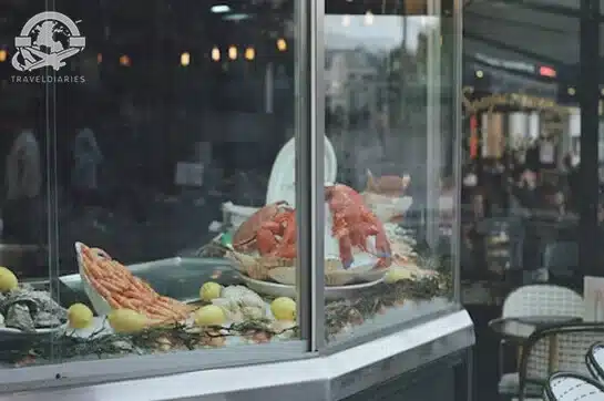 seafood in a restaurant