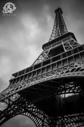 close-up of the Eiffel tower; Paris