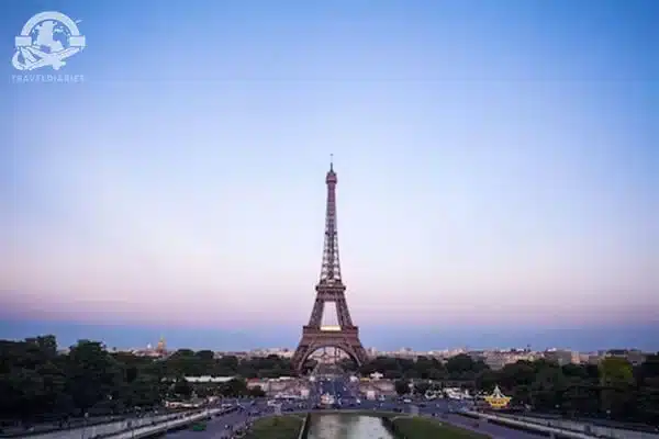 4. An Eiffel tower with a blue sky; Paris, France